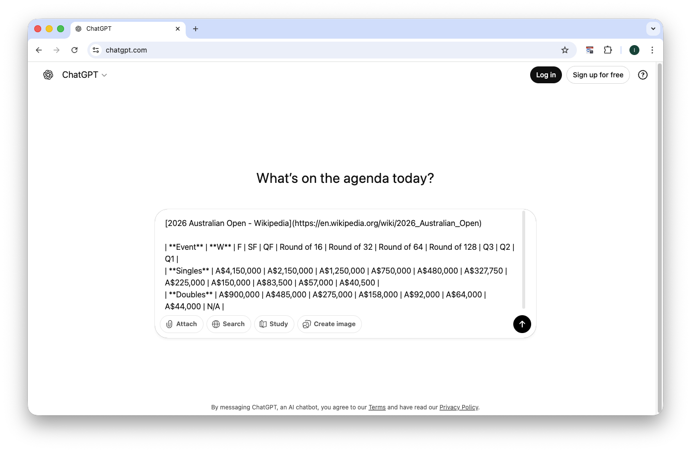Markdown output pasted into ChatGPT